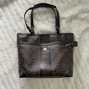 Coach City Tote Brown Black